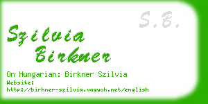 szilvia birkner business card